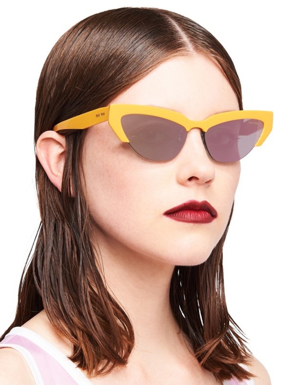 Miu Miu Yellow Cat Eye Sunglasses - MU 04US
